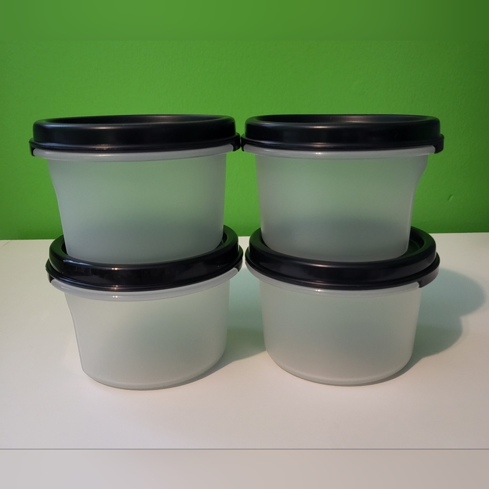 Tupperware Set of 4 MM Round # 1 Containers- 180 ml/6 fluid ounces each